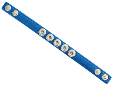Lederarmband Jeansblau für 5 Mini-Chunks